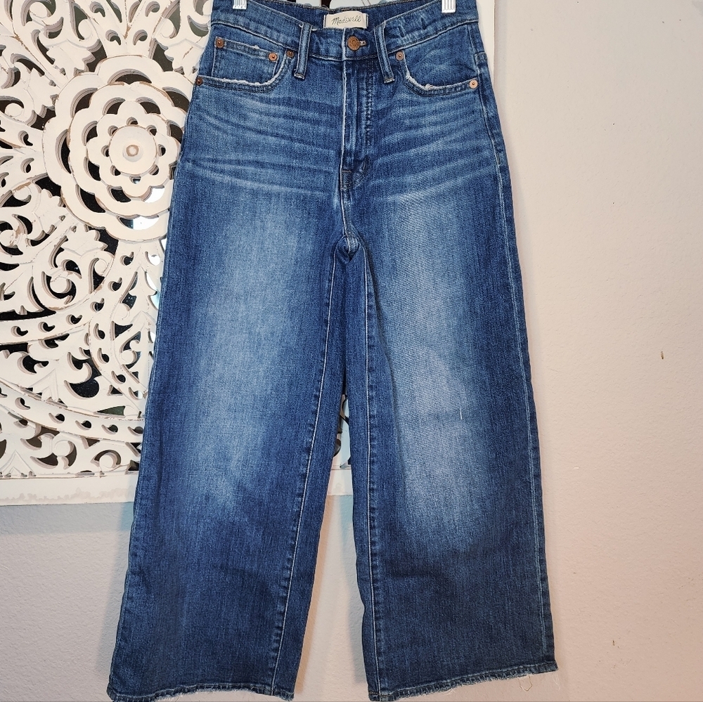 Madewell Wide-Leg Crop Jeans in Frida Wash womens Size 24 - Picture 11 of 16